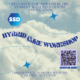 Square image with clouds in the background. Blue SSD logo is in the top left of the image, with ovals and stars on the top right and bottom left of the image. The text of the image reads "Hybrid Care Workshop. December 5th, 5-7pm in the Student Wellness Centre and on Zoom. Hybrid Care Workshop. Limited space. Register with the QR code to attend!". There is a QR code on the lower right side of the image on a purple background.