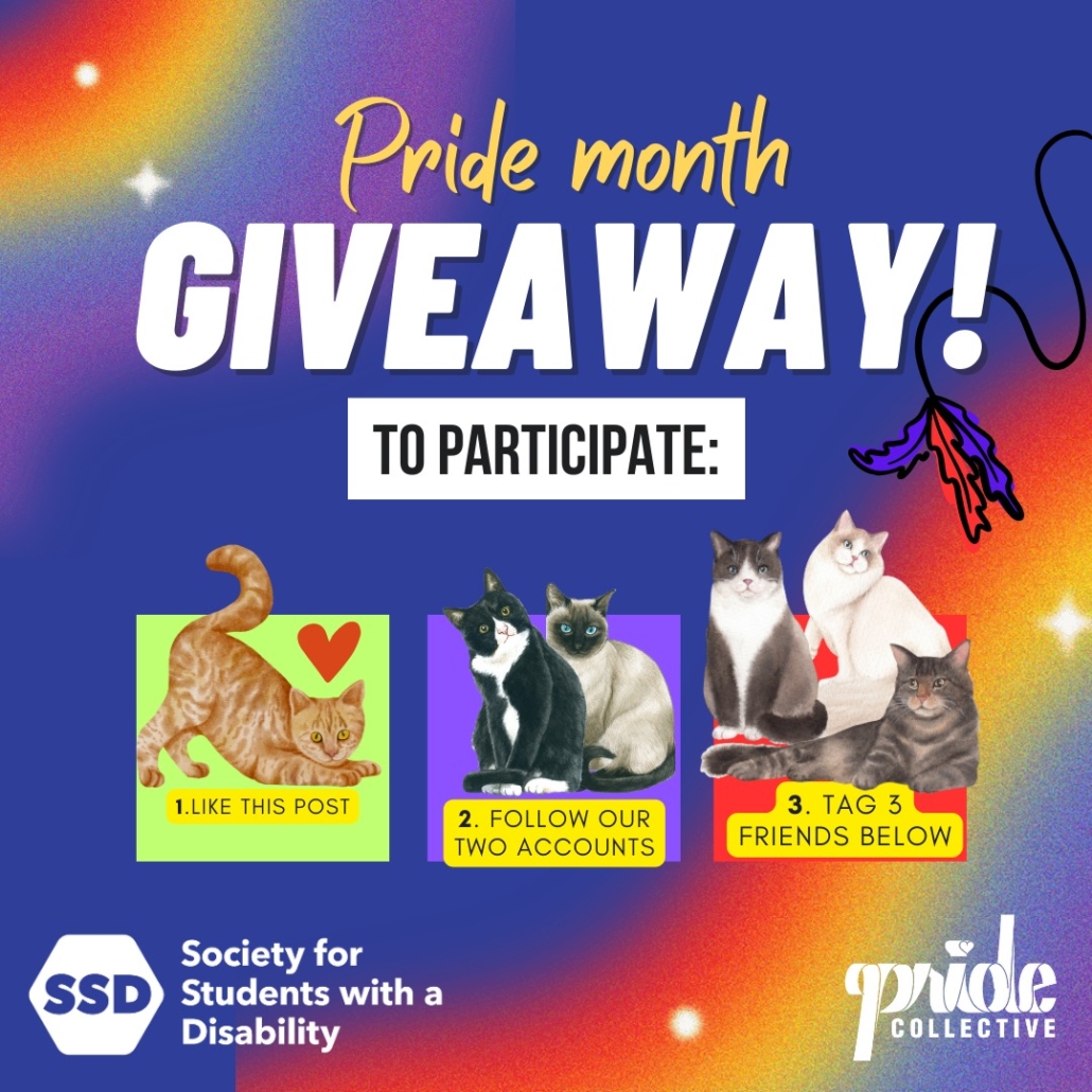 Giveaway instructions: you can enter for a shot at winning: ➡️ Like this post ❤️ ➡️ Follow our two accounts @vicpridecollective and @uvicssd (if you haven’t already) ➡️ Tag 3 friends who love celebrating Pride